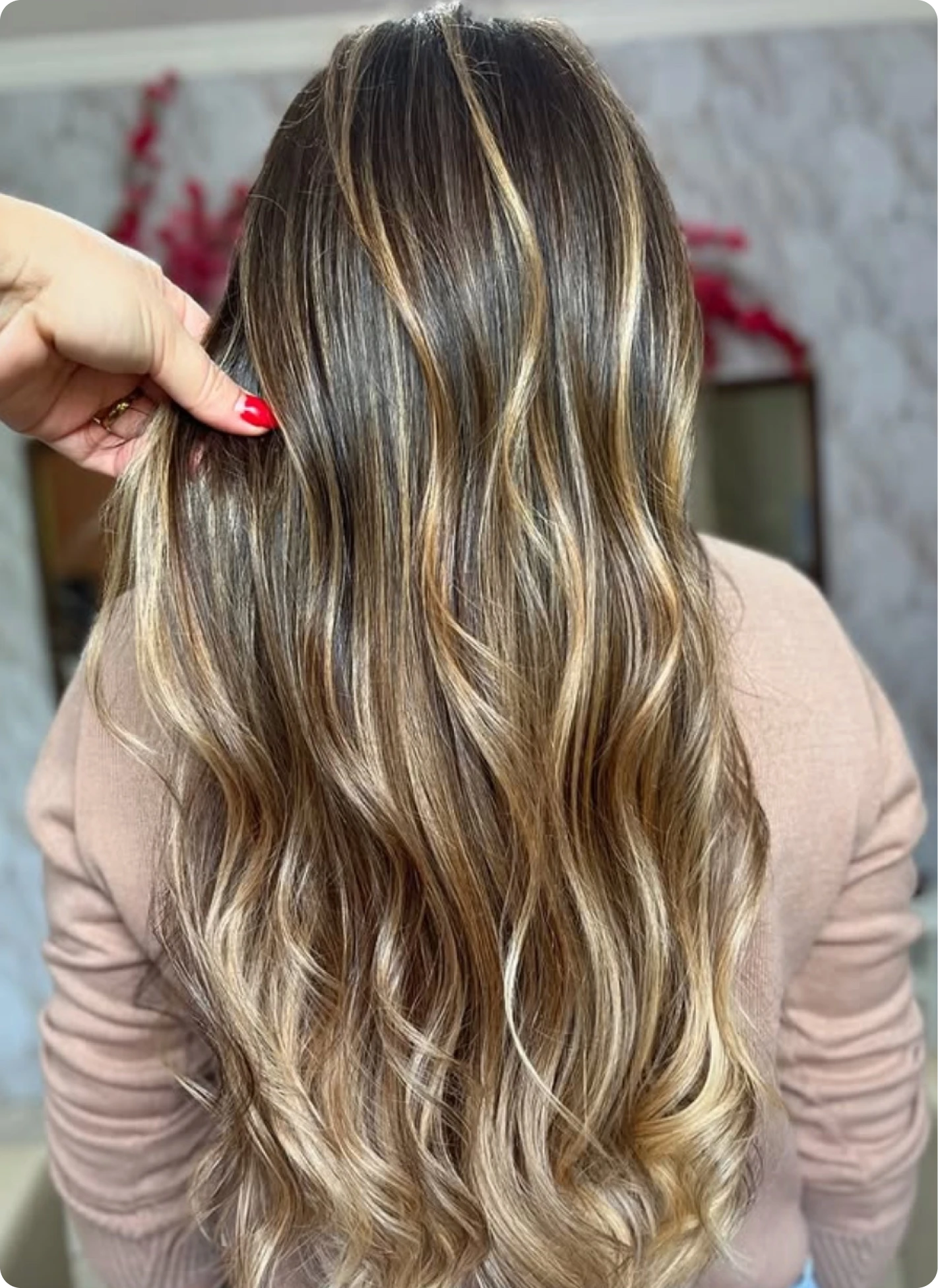 Mechas loiras em cabelo longo